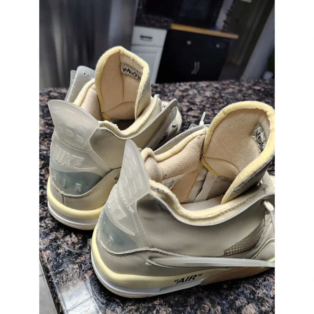Jordan 4 Retro Off-White Sail Mens CV9388-100 Tan Cream Sneakers